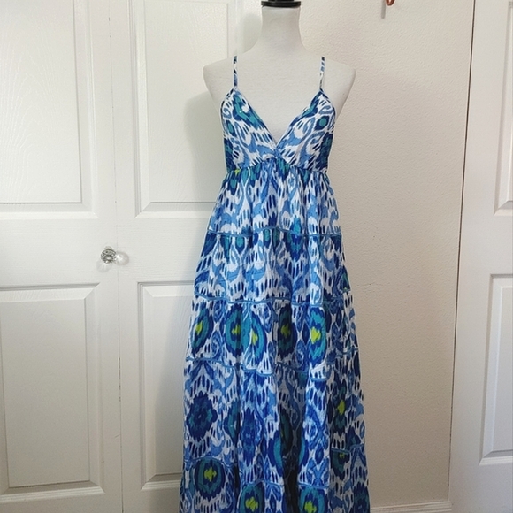 Ro's Garden Florida Tiered V-Neck Maxi Dress - Picture 3 of 12